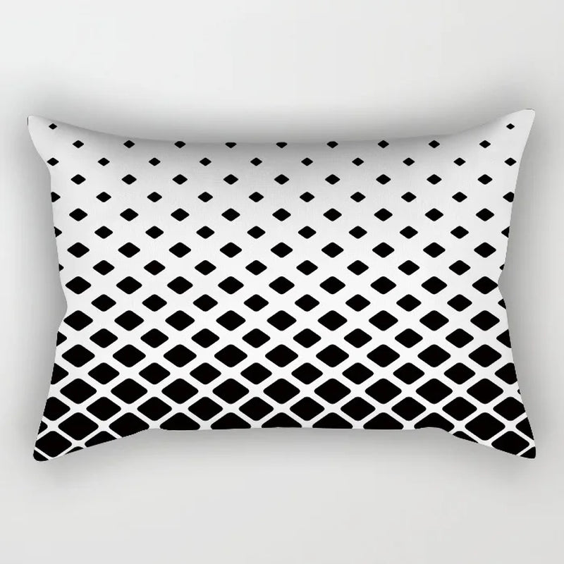 30X50CM Black & White Waist Pillows Case Hot Modern Nordic Geometric Print Cushion Case Livingroom Sofa Bed Decorative Pillows