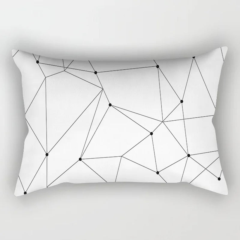 30X50CM Black & White Waist Pillows Case Hot Modern Nordic Geometric Print Cushion Case Livingroom Sofa Bed Decorative Pillows