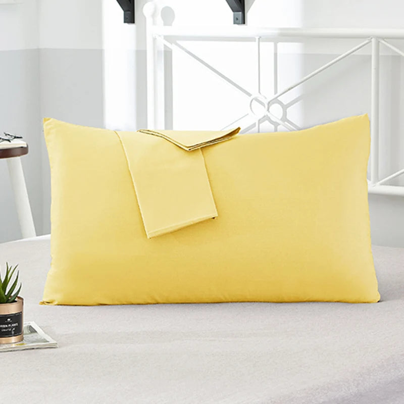 1Pc 100% Cotton Solid Color Pillow Cover 50*70Cm Rectangular Pink/Blue/Grey Pillowcase Bedding Pillow Case
