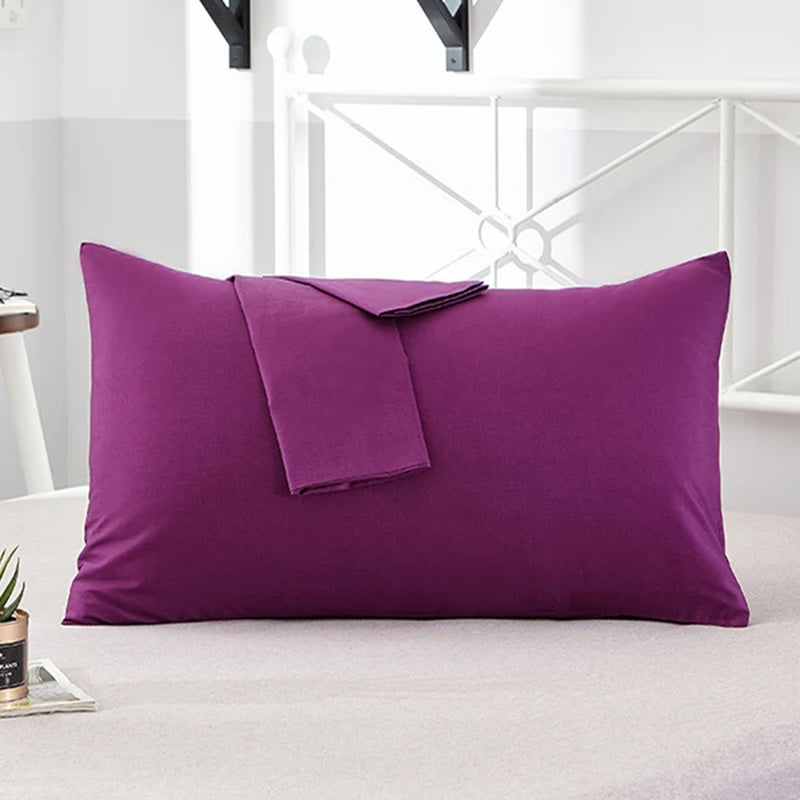 1Pc 100% Cotton Solid Color Pillow Cover 50*70Cm Rectangular Pink/Blue/Grey Pillowcase Bedding Pillow Case