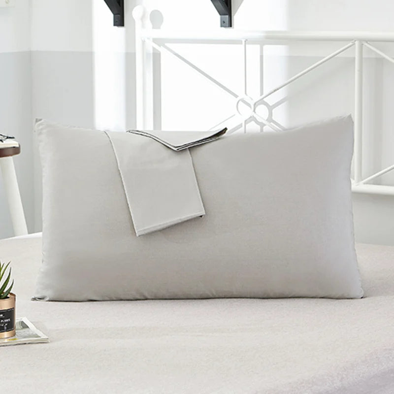 1Pc 100% Cotton Solid Color Pillow Cover 50*70Cm Rectangular Pink/Blue/Grey Pillowcase Bedding Pillow Case