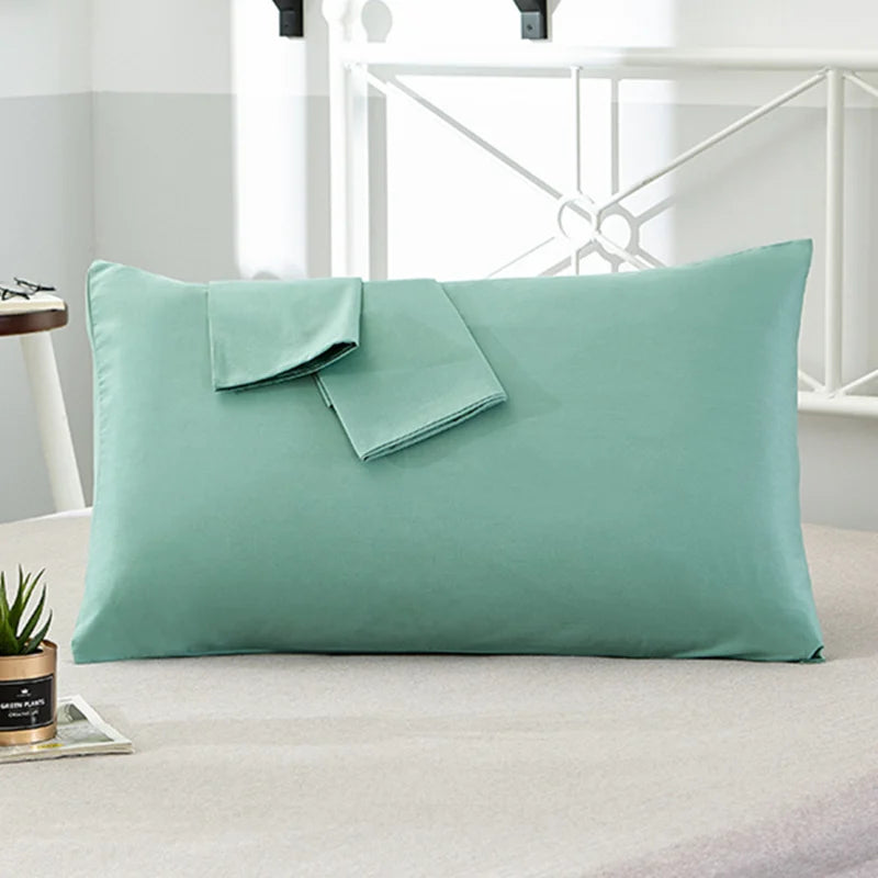1Pc 100% Cotton Solid Color Pillow Cover 50*70Cm Rectangular Pink/Blue/Grey Pillowcase Bedding Pillow Case