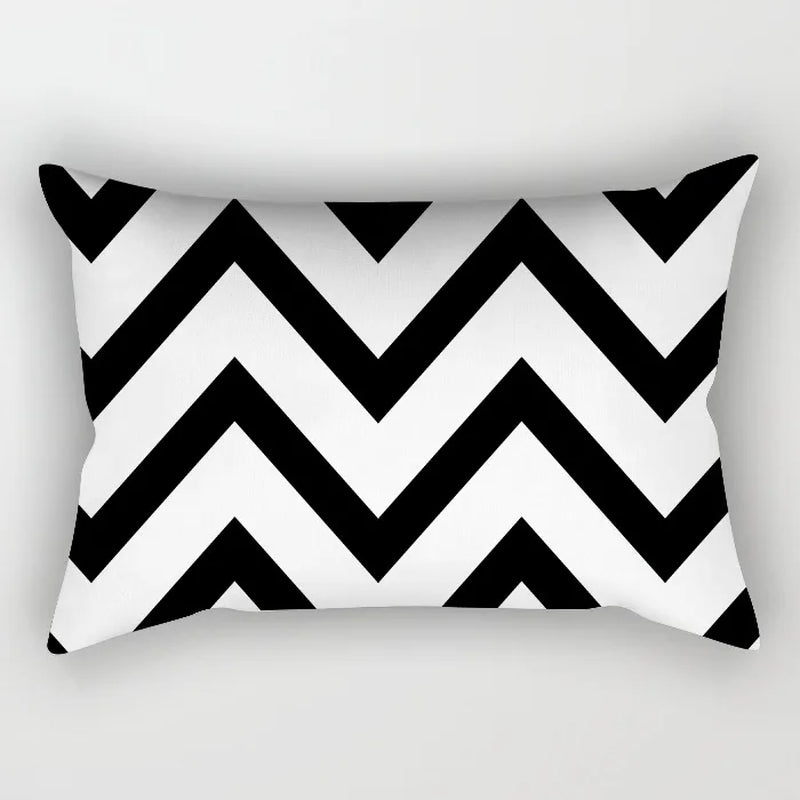 30X50CM Black & White Waist Pillows Case Hot Modern Nordic Geometric Print Cushion Case Livingroom Sofa Bed Decorative Pillows