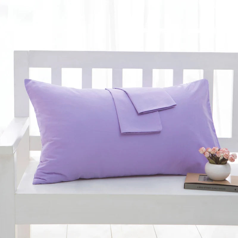 1Pc 100% Cotton Solid Color Pillow Cover 50*70Cm Rectangular Pink/Blue/Grey Pillowcase Bedding Pillow Case