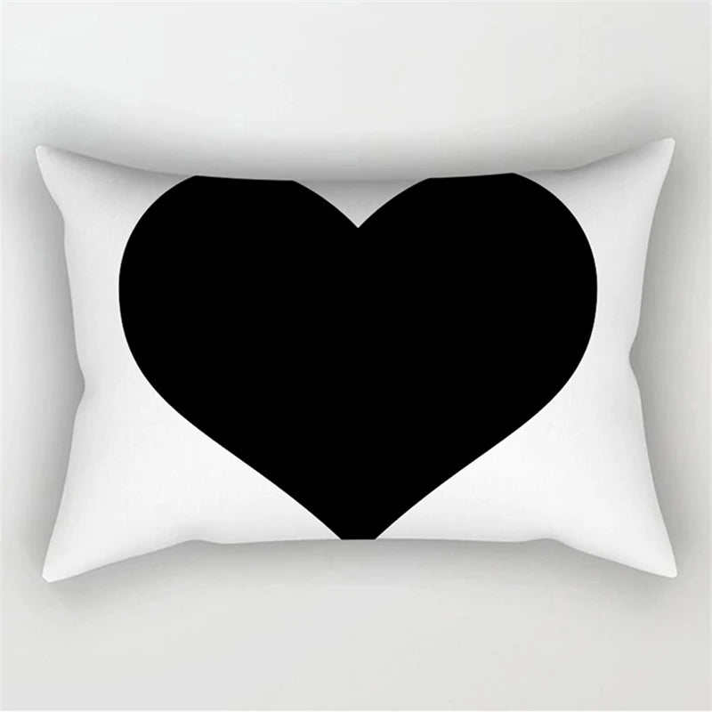 30X50CM Black & White Waist Pillows Case Hot Modern Nordic Geometric Print Cushion Case Livingroom Sofa Bed Decorative Pillows
