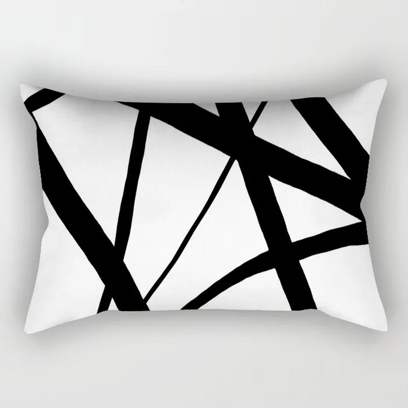 30X50CM Black & White Waist Pillows Case Hot Modern Nordic Geometric Print Cushion Case Livingroom Sofa Bed Decorative Pillows