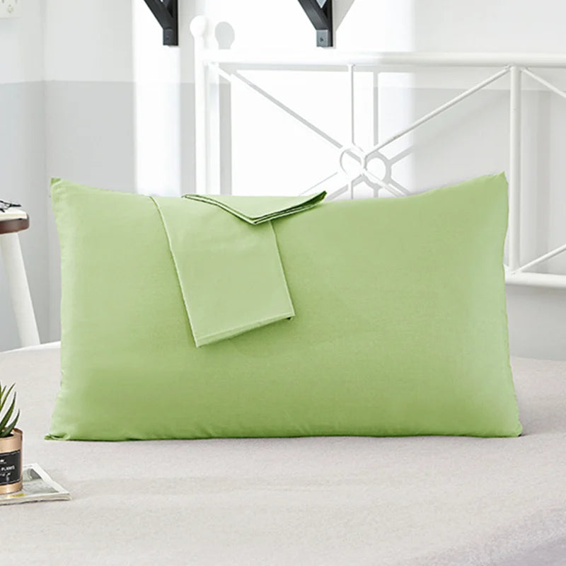 1Pc 100% Cotton Solid Color Pillow Cover 50*70Cm Rectangular Pink/Blue/Grey Pillowcase Bedding Pillow Case