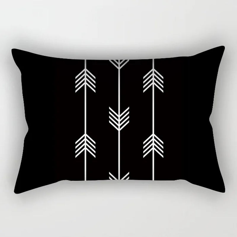 30X50CM Black & White Waist Pillows Case Hot Modern Nordic Geometric Print Cushion Case Livingroom Sofa Bed Decorative Pillows