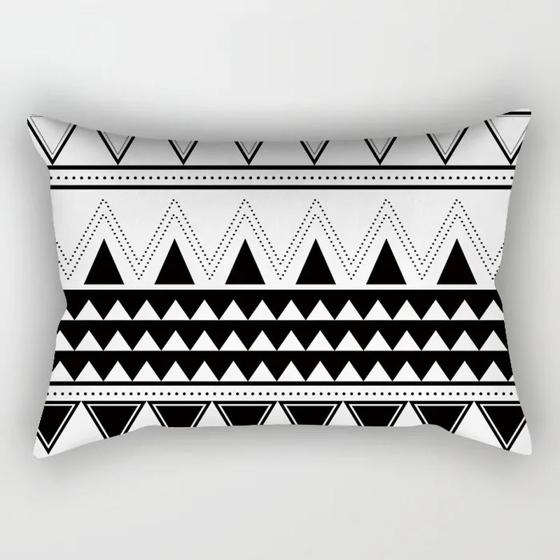 30X50CM Black & White Waist Pillows Case Hot Modern Nordic Geometric Print Cushion Case Livingroom Sofa Bed Decorative Pillows