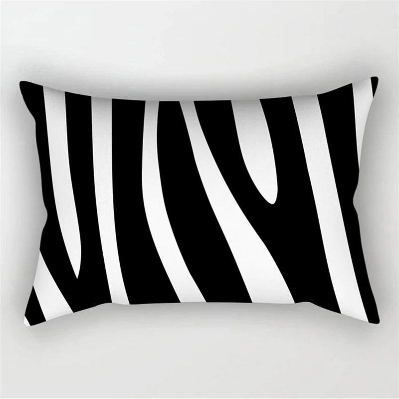 30X50CM Black & White Waist Pillows Case Hot Modern Nordic Geometric Print Cushion Case Livingroom Sofa Bed Decorative Pillows