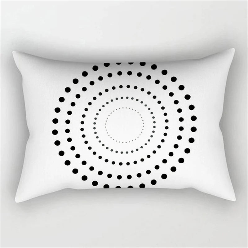 30X50CM Black & White Waist Pillows Case Hot Modern Nordic Geometric Print Cushion Case Livingroom Sofa Bed Decorative Pillows