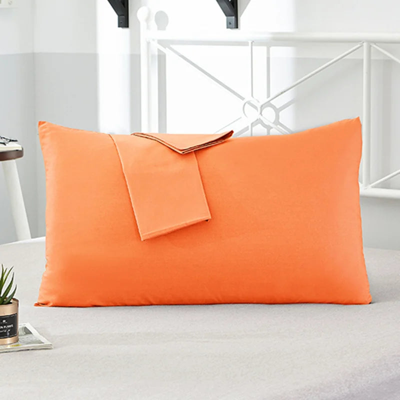 1Pc 100% Cotton Solid Color Pillow Cover 50*70Cm Rectangular Pink/Blue/Grey Pillowcase Bedding Pillow Case