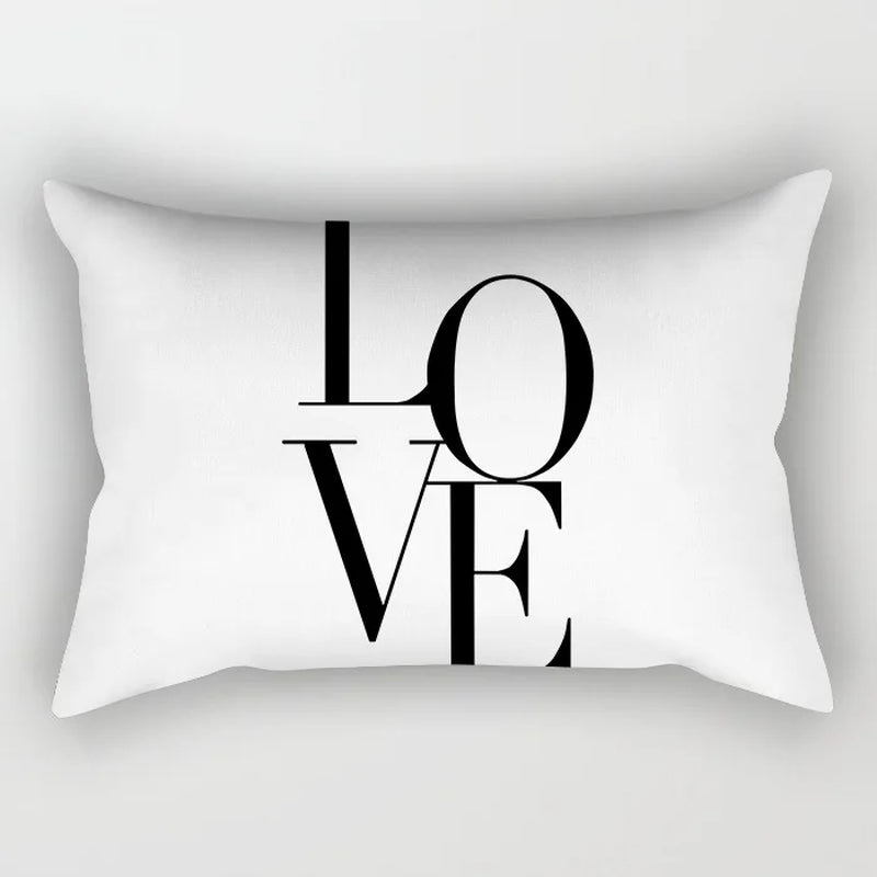 30X50CM Black & White Waist Pillows Case Hot Modern Nordic Geometric Print Cushion Case Livingroom Sofa Bed Decorative Pillows