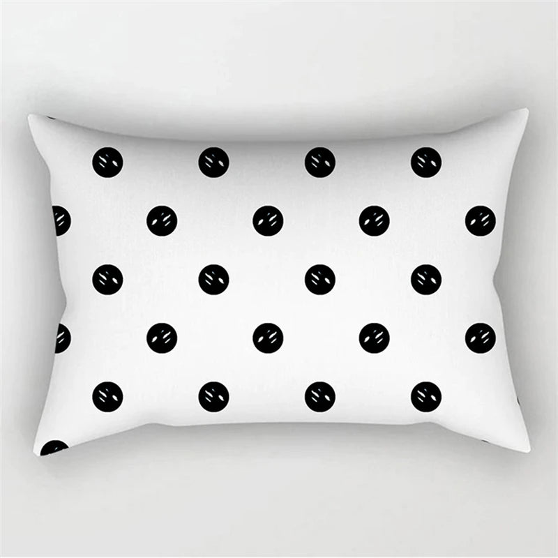 30X50CM Black & White Waist Pillows Case Hot Modern Nordic Geometric Print Cushion Case Livingroom Sofa Bed Decorative Pillows
