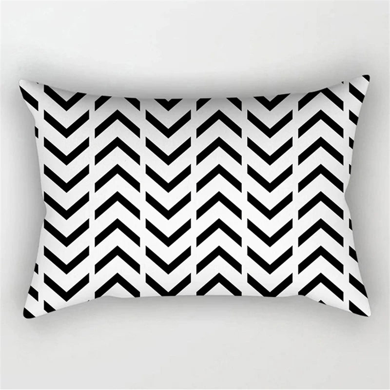 30X50CM Black & White Waist Pillows Case Hot Modern Nordic Geometric Print Cushion Case Livingroom Sofa Bed Decorative Pillows