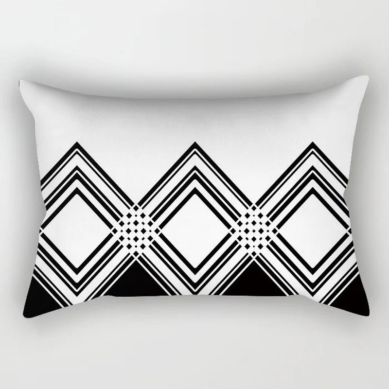 30X50CM Black & White Waist Pillows Case Hot Modern Nordic Geometric Print Cushion Case Livingroom Sofa Bed Decorative Pillows