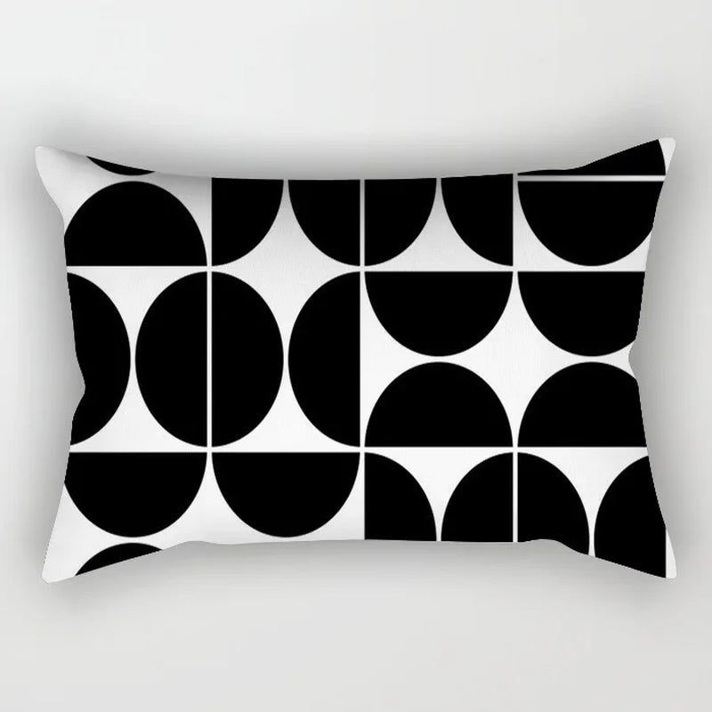 30X50CM Black & White Waist Pillows Case Hot Modern Nordic Geometric Print Cushion Case Livingroom Sofa Bed Decorative Pillows