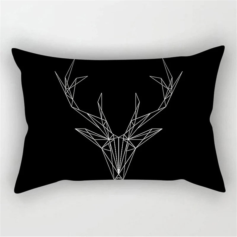 30X50CM Black & White Waist Pillows Case Hot Modern Nordic Geometric Print Cushion Case Livingroom Sofa Bed Decorative Pillows