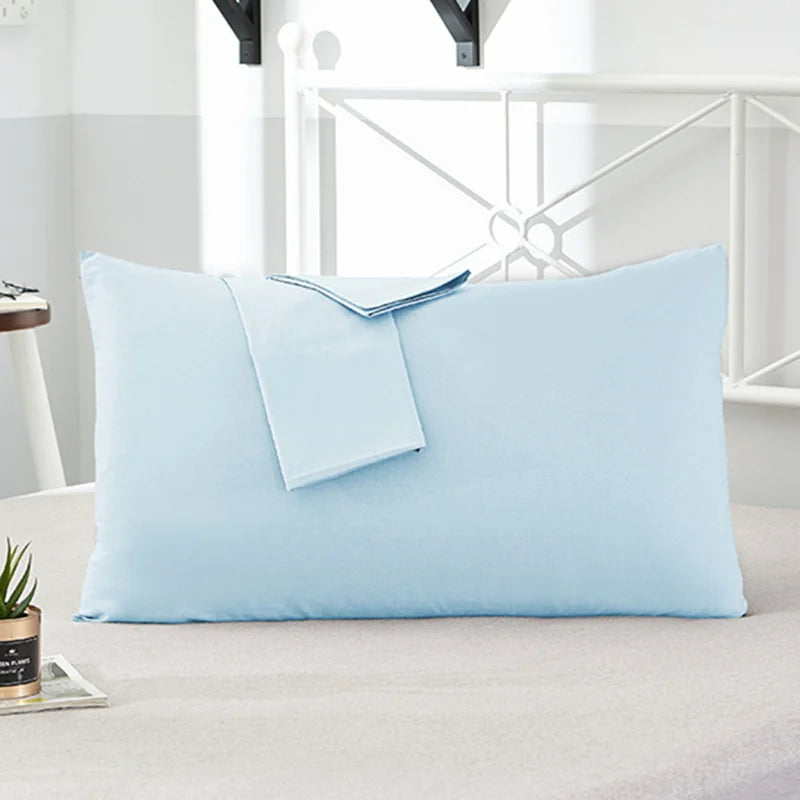 1Pc 100% Cotton Solid Color Pillow Cover 50*70Cm Rectangular Pink/Blue/Grey Pillowcase Bedding Pillow Case