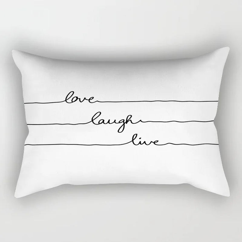 30X50CM Black & White Waist Pillows Case Hot Modern Nordic Geometric Print Cushion Case Livingroom Sofa Bed Decorative Pillows