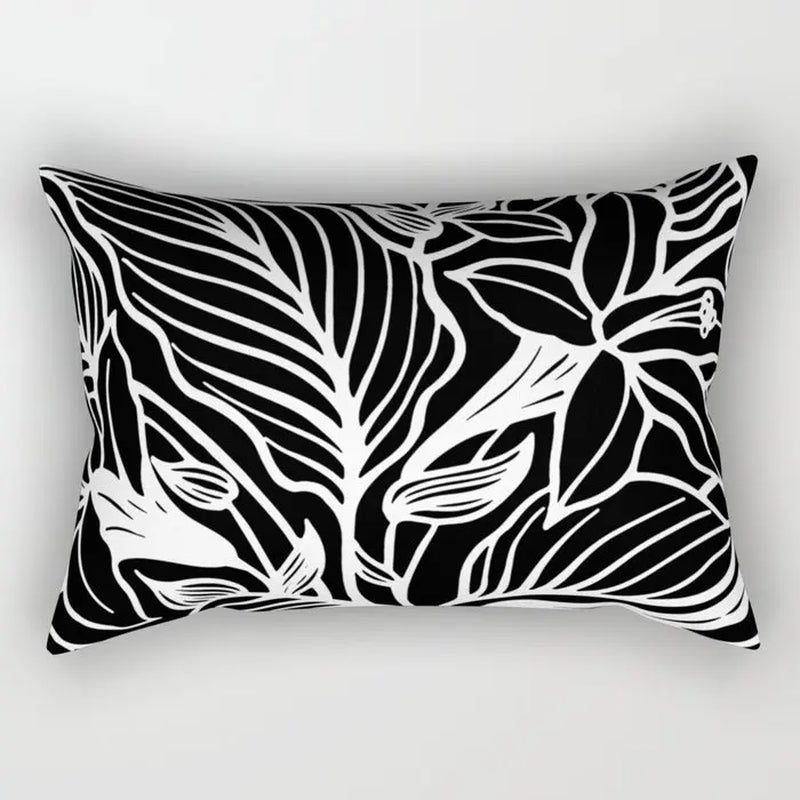 30X50CM Black & White Waist Pillows Case Hot Modern Nordic Geometric Print Cushion Case Livingroom Sofa Bed Decorative Pillows