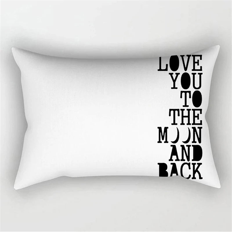30X50CM Black & White Waist Pillows Case Hot Modern Nordic Geometric Print Cushion Case Livingroom Sofa Bed Decorative Pillows