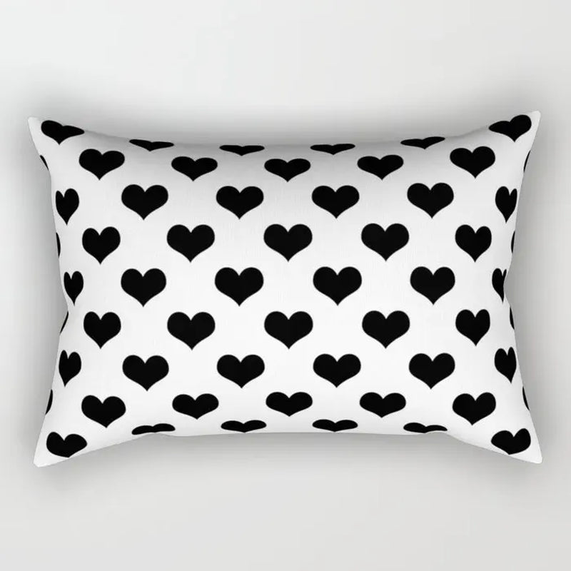 30X50CM Black & White Waist Pillows Case Hot Modern Nordic Geometric Print Cushion Case Livingroom Sofa Bed Decorative Pillows