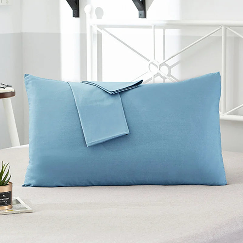 1Pc 100% Cotton Solid Color Pillow Cover 50*70Cm Rectangular Pink/Blue/Grey Pillowcase Bedding Pillow Case