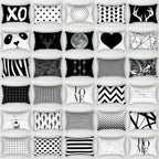 30X50CM Black & White Waist Pillows Case Hot Modern Nordic Geometric Print Cushion Case Livingroom Sofa Bed Decorative Pillows