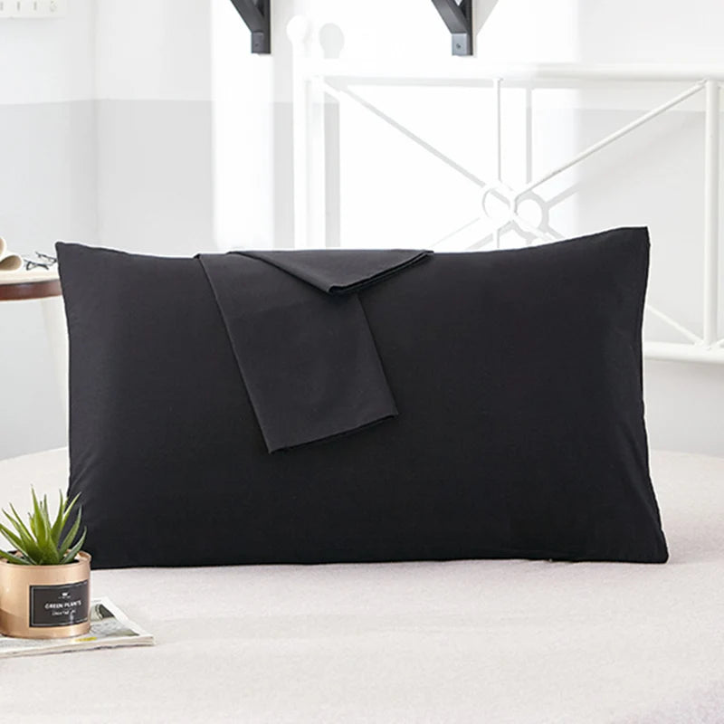 1Pc 100% Cotton Solid Color Pillow Cover 50*70Cm Rectangular Pink/Blue/Grey Pillowcase Bedding Pillow Case