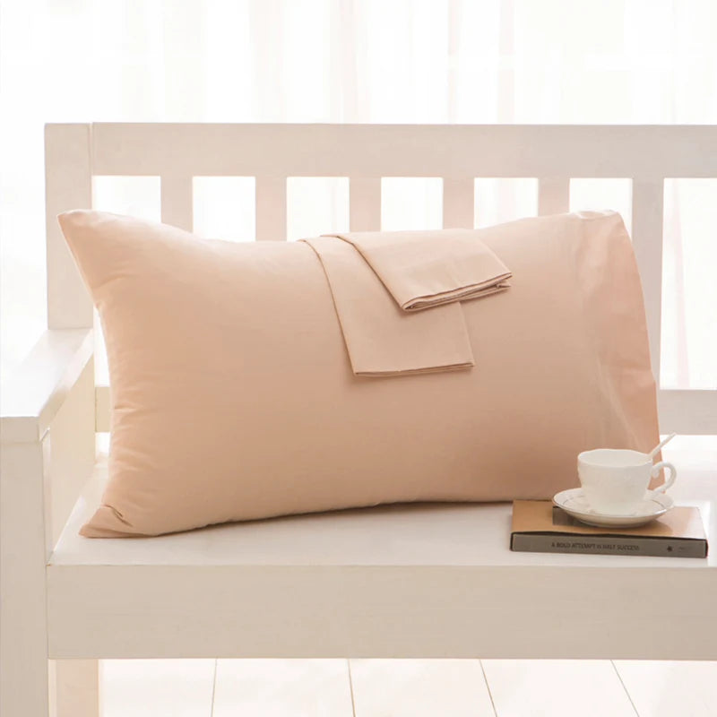 1Pc 100% Cotton Solid Color Pillow Cover 50*70Cm Rectangular Pink/Blue/Grey Pillowcase Bedding Pillow Case