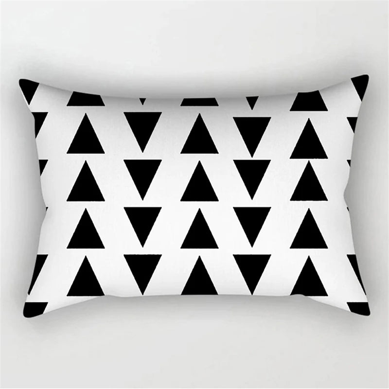 30X50CM Black & White Waist Pillows Case Hot Modern Nordic Geometric Print Cushion Case Livingroom Sofa Bed Decorative Pillows