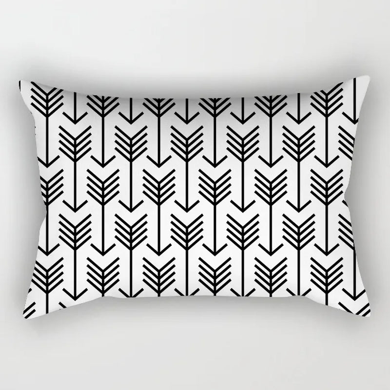 30X50CM Black & White Waist Pillows Case Hot Modern Nordic Geometric Print Cushion Case Livingroom Sofa Bed Decorative Pillows
